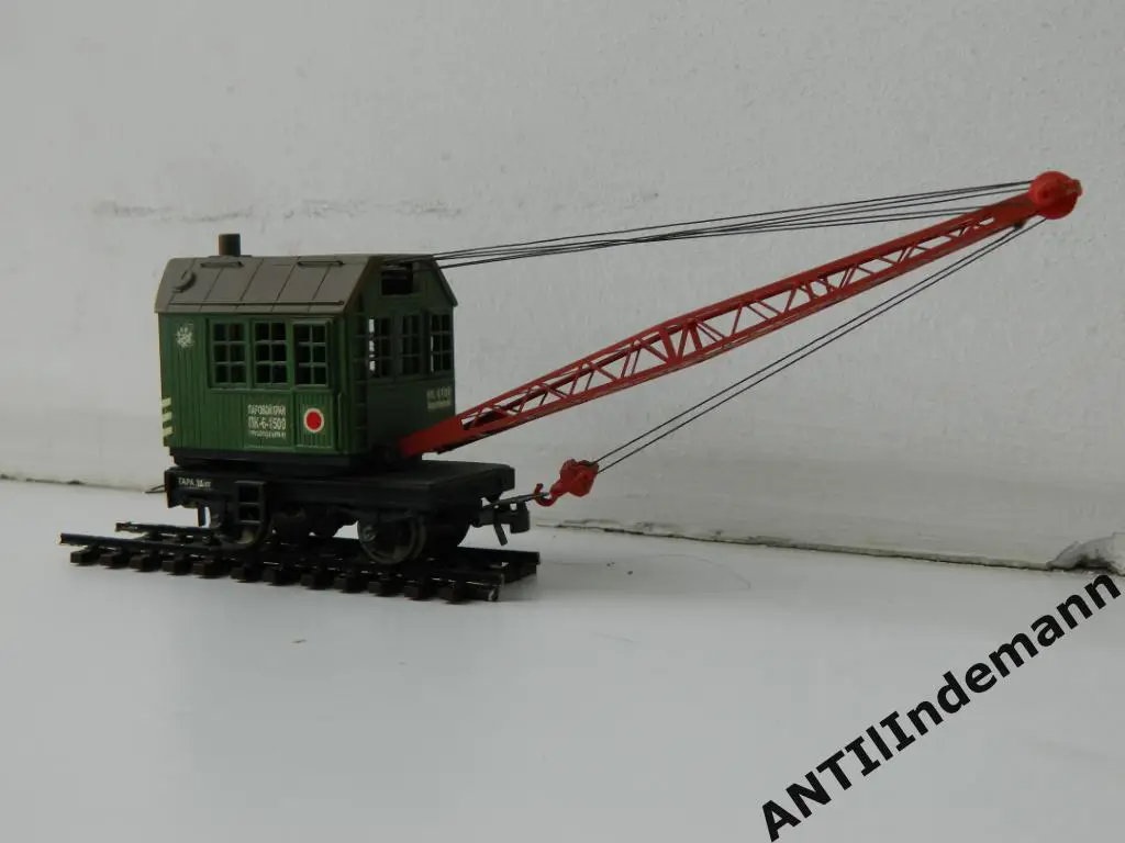 Железнодорожный кран ПК-6, СССР. Масштаб H0 1/87 (16,5 мм) 3