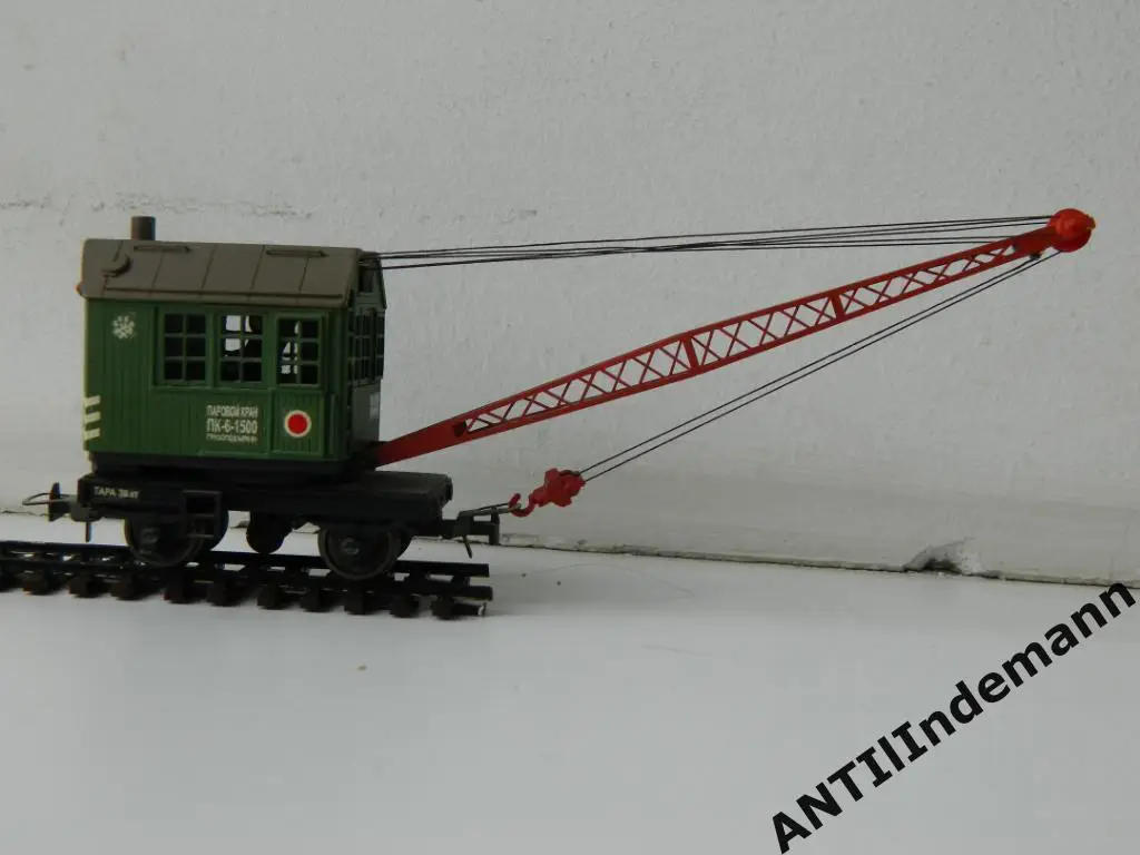 Железнодорожный кран ПК-6, СССР. Масштаб H0 1/87 (16,5 мм) 4