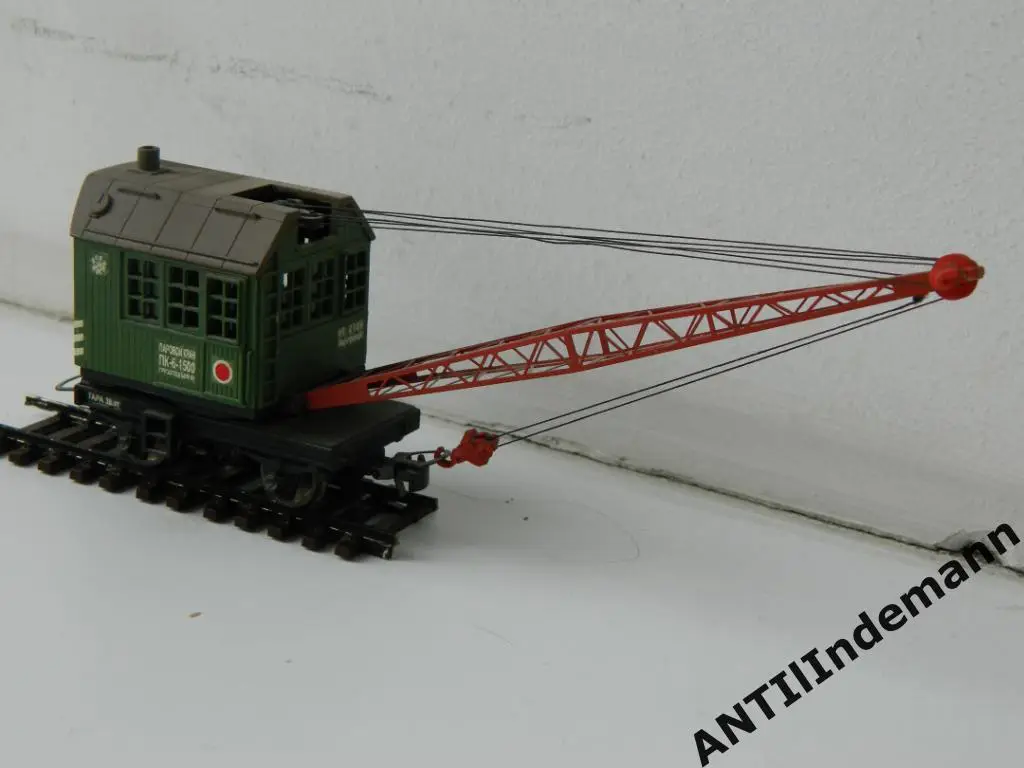 Железнодорожный кран ПК-6, СССР. Масштаб H0 1/87 (16,5 мм) 5