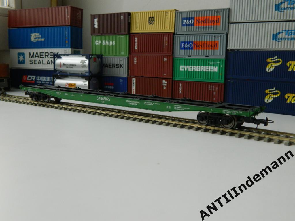 ONEGA (Онега) платформа для контейнеров 23-469-07, РЖД. Масштаб H0 1/87 16,5 мм 7