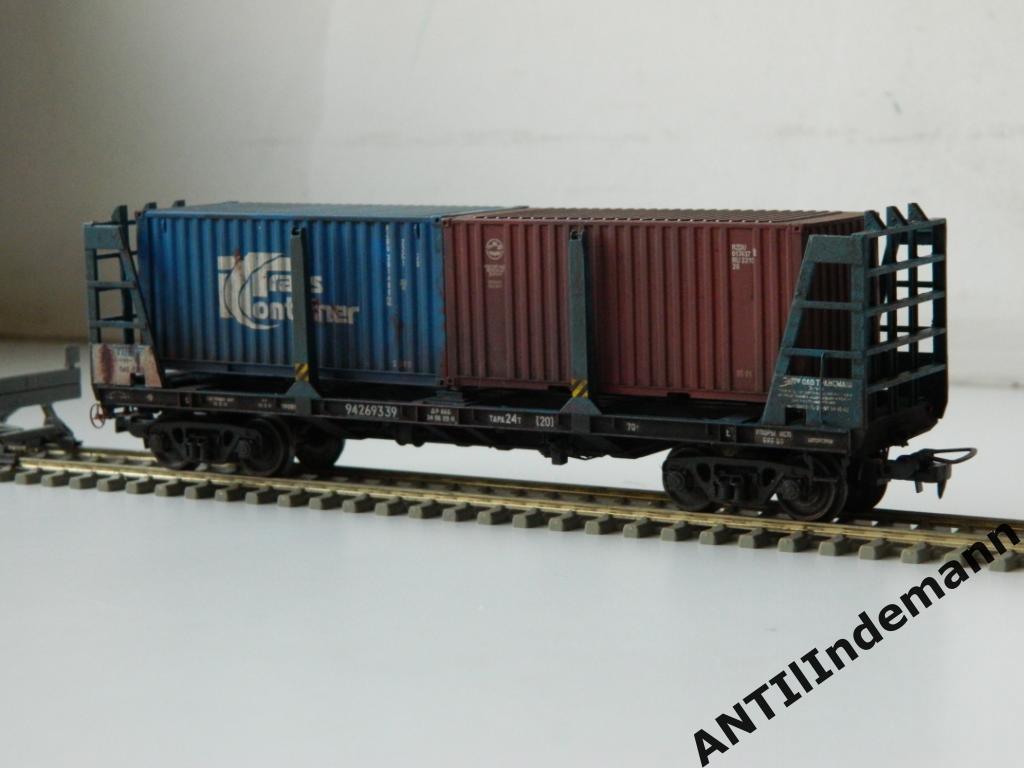 ONEGA (Онега) вагон-платформа (контейнеровоз, лесовоз) РЖД. H0 1/87 (16,5 мм) 3