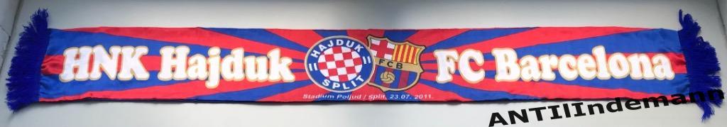 Шарф матчевый ФК Барселона (Испания, Каталония) - Хайдук Сплит (Хорватия) 2011г. 1