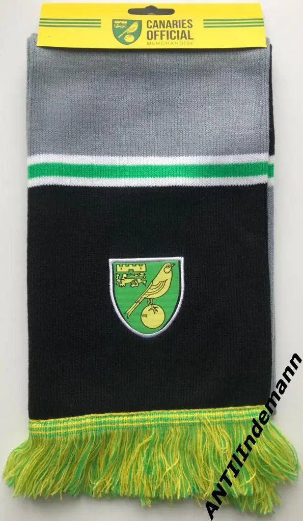 Шарф ФК Норвич Сити, Норидж (Англия). Новый barscarf с вышивкой 1