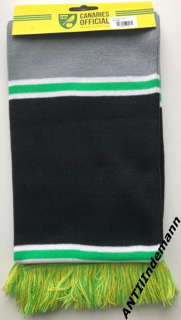 Шарф ФК Норвич Сити, Норидж (Англия). Новый barscarf с вышивкой 2