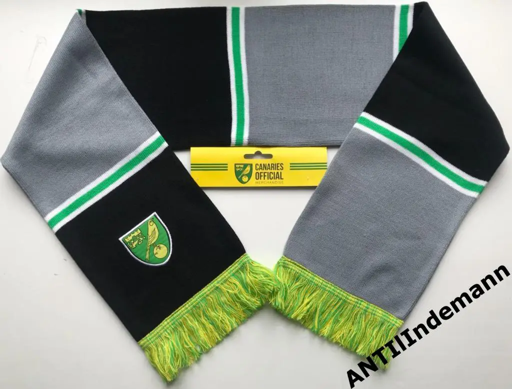 Шарф ФК Норвич Сити, Норидж (Англия). Новый barscarf с вышивкой 3