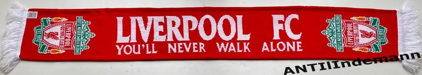 Шарф ФК Ливерпуль Англия “You’ll never walk alone”. Пошит в Великобритании 1
