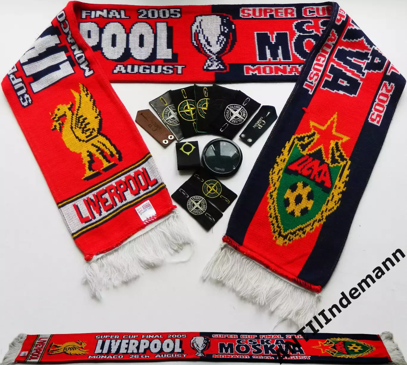 Шарф матчевый ФК ЦСКА Москва - Ливерпуль (Англия), Суперкубок 2005 года
