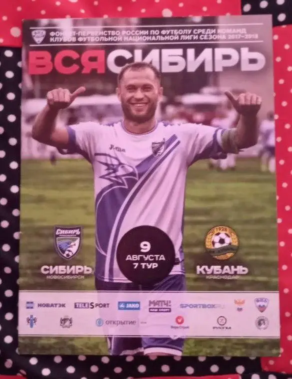 Сибирь Новосибирск - Кубань Краснодар 09.08.2017