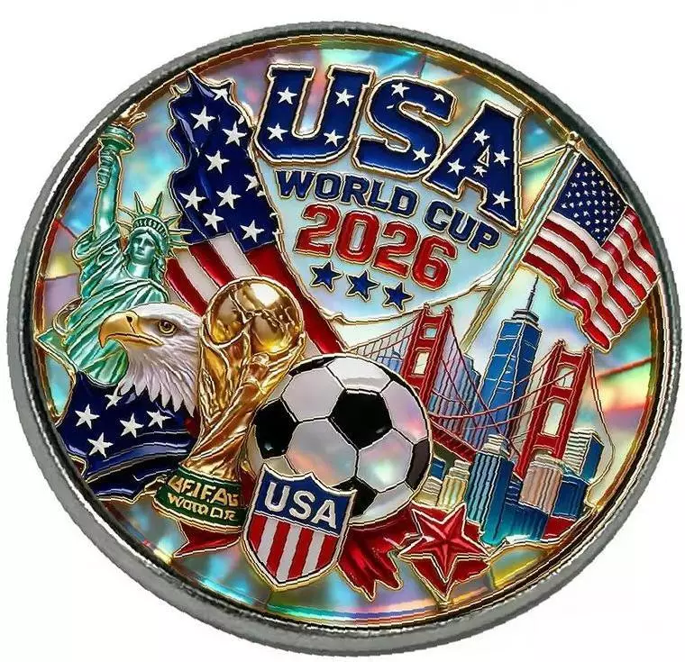 Оригинальный коллекционный знак,посвященный ЧМ 2026 по футболу USA CША