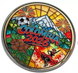 Оригинальный коллекционный знак,посвященный ЧМ 2026 по футболу Колумбия
