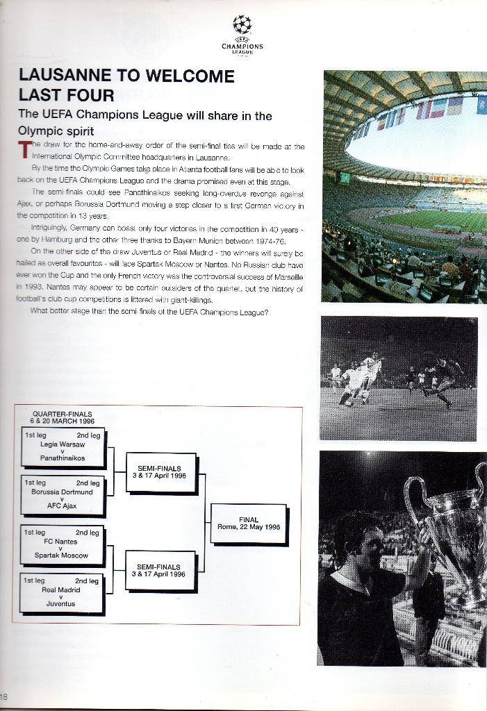 Лига Чемпионов 95-96. Спартак Москва - Нант, и др. Общая программа официальная. 1