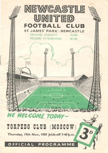 Ньюкасл Юнайтед Англия - Торпедо Москва 19.11.1959