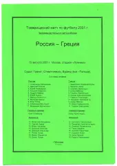 Россия сборная- Греция сборная 15.08.2001