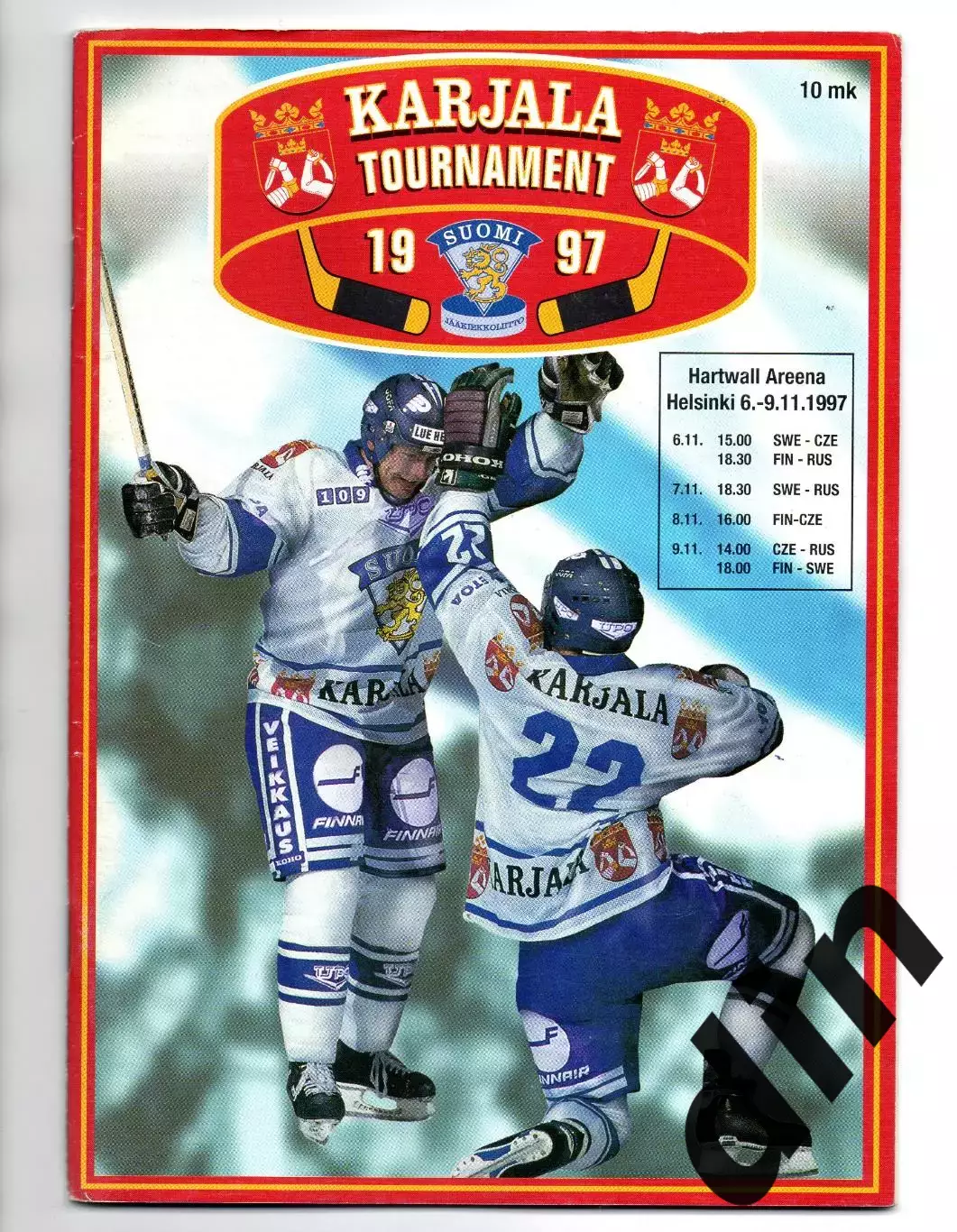 Кубок Карьяла 06-09.11.1997 . Сборная Россия, Швеция, Финляндия, Чехия