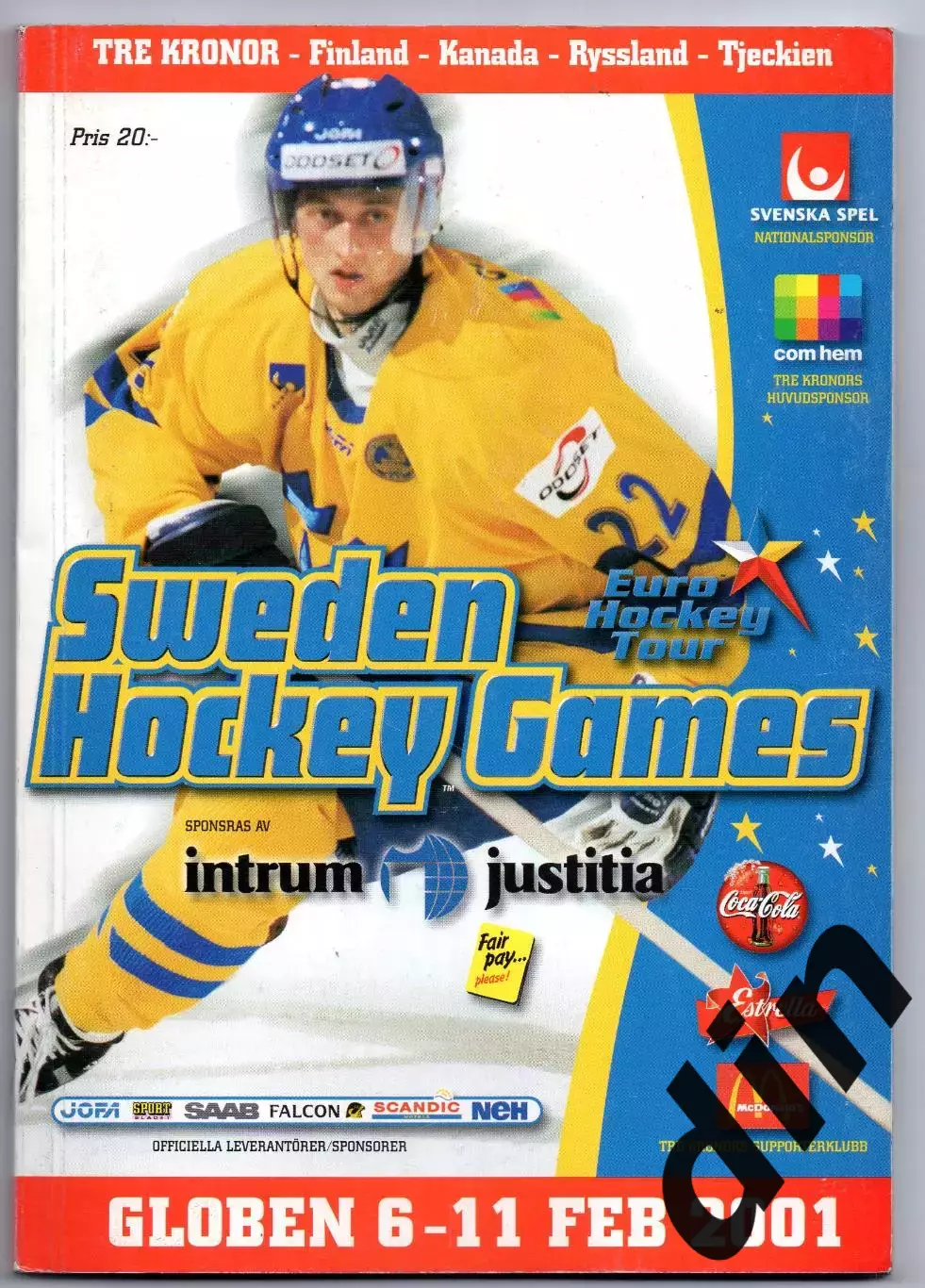 Шведские хоккейные игры 06-11.02.2001 Сборная Россия, Швеция, Финляндия, Чехия