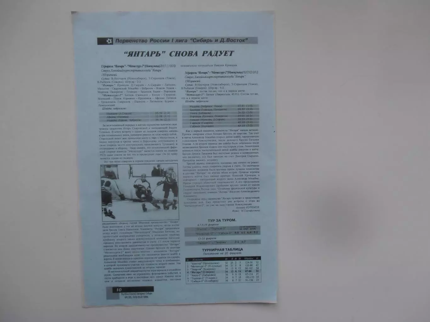 Янтарь Северск-Металлург-2 Новокузнецк 1999