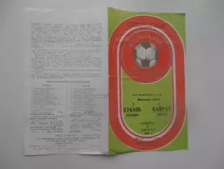 Кубань Краснодар-Кайрат Алма-Ата 8 августа 1981