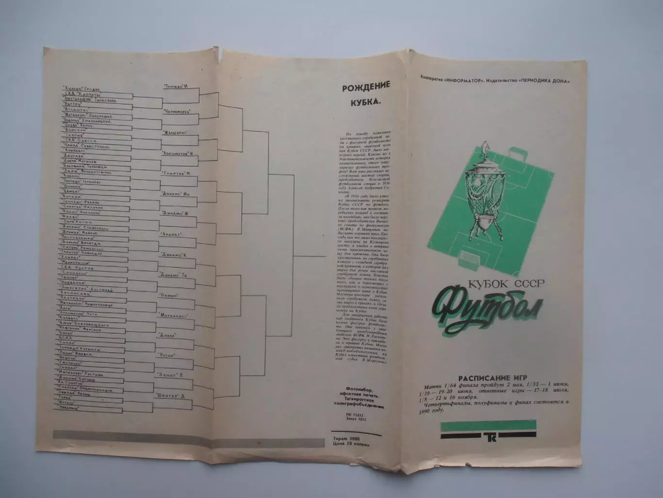 Торпедо Таганрог-Шинник Ярославль 2 мая 1989 кубок СССР