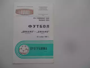 Динамо Москва-Динамо Киев 29 ноября 1986