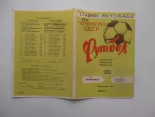 Ростсельмаш Ростов-на-Дону-Торпедо Волжский 20 октября 1982