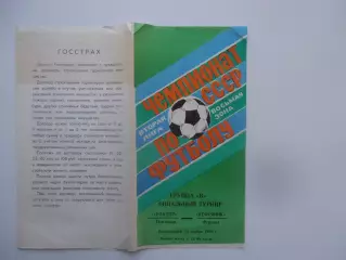 Трактор Павлодар-Нефтяник Фергана 13 ноября 1989 финальный турнир
