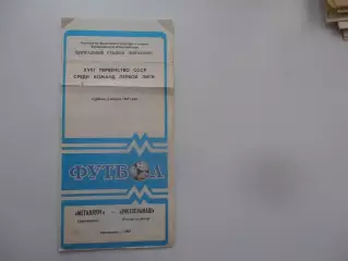 Металлург Запорожье-Ростсельмаш Ростов-на-Дону 4 апреля 1987 открытие сезона