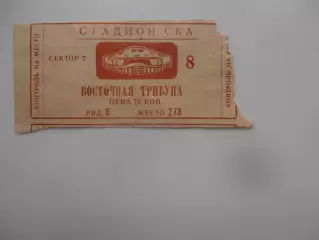 Билет СКА Ростов-на-Дону 1980
