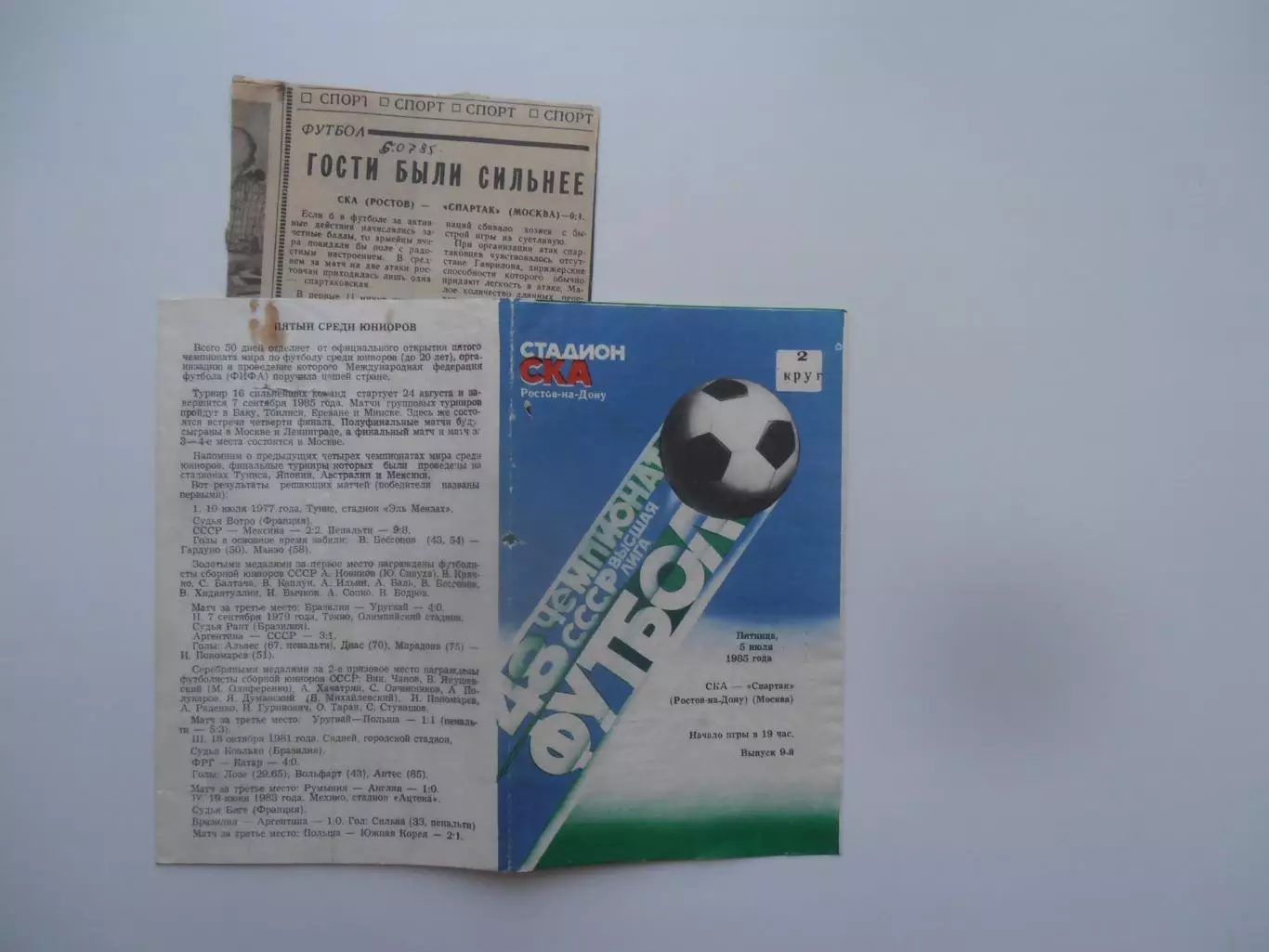 СКА Ростов-на-Дону-Спартак Москва 5 июля 1985 + отчет