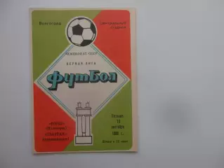 Ротор Волгоград-Спартак Орджоникидзе 19 сентября 1986