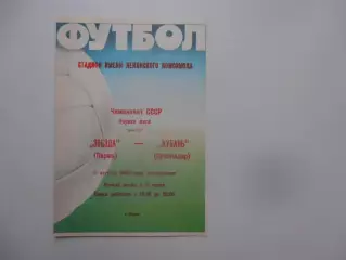 Звезда Пермь-Кубань Краснодар 15 августа 1988