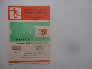 Трактор Павлодар-Химик Джамбул 9 мая 1988