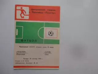 Трактор Павлодар-Алай Ош 20 октября 1988 закрытие сезона