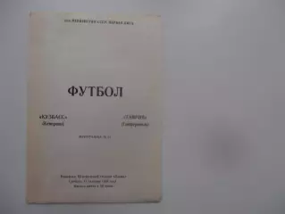 Кузбасс Кемерово-Таврия Симферополь 15 октября 1988