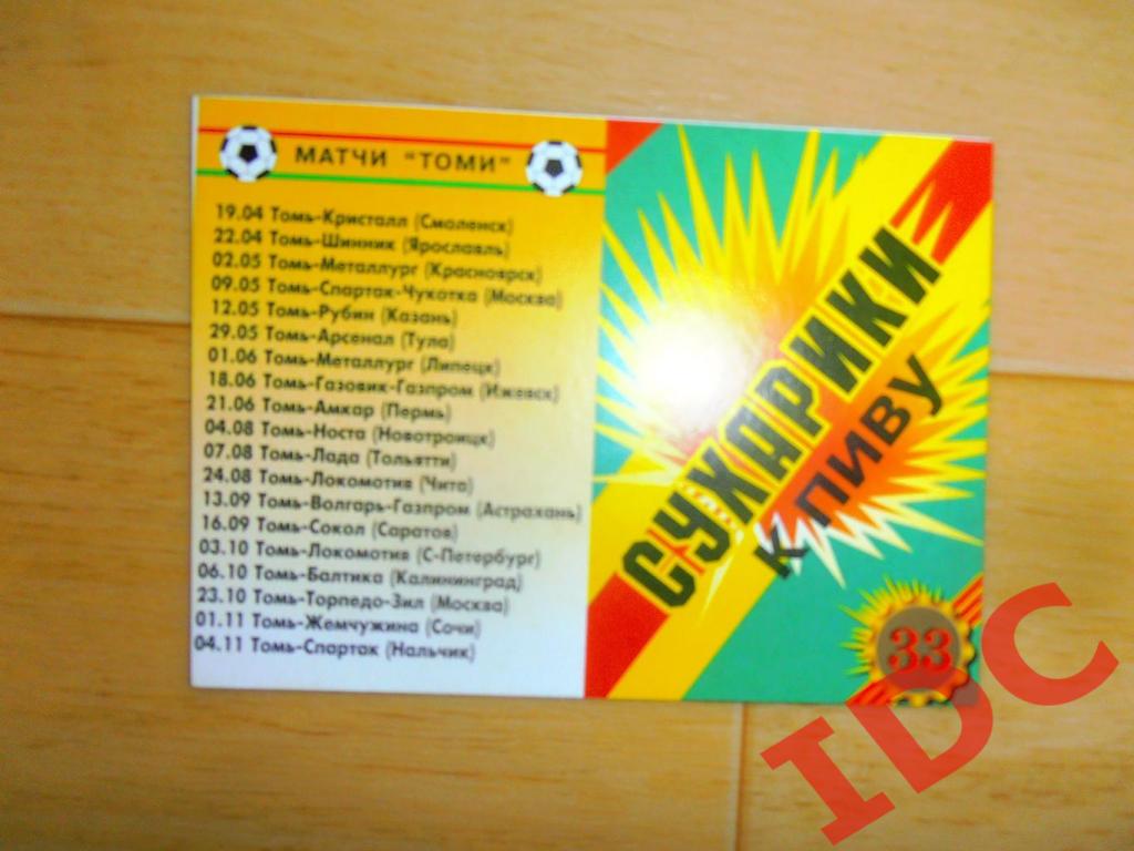 Карточка матчи Томи Томск 2000