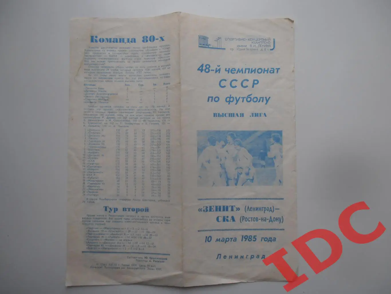 Зенит Ленинград-СКА Ростов на Дону 10 марта