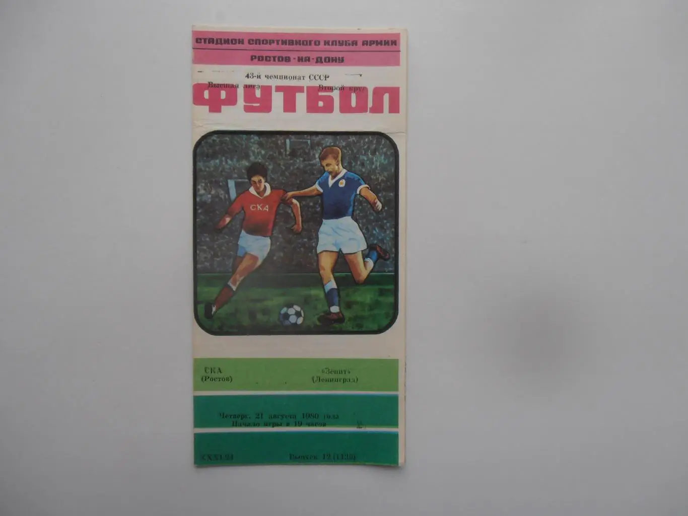СКА Ростов-на-Дону-Зенит Ленинград 21 августа 1980