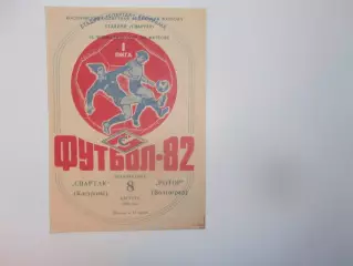 Спартак Кострома-Ротор Волгоград 8 августа 1982