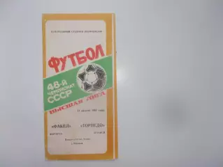 Факел Воронеж-Торпедо Кутаиси 21 августа 1985