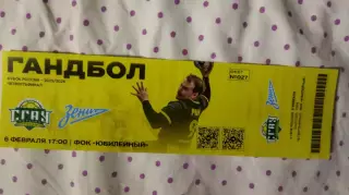 Билет. Гандбол. СГАУ-Саратов (Саратов) - Зенит (Санкт-Петербург) 06.02.2026