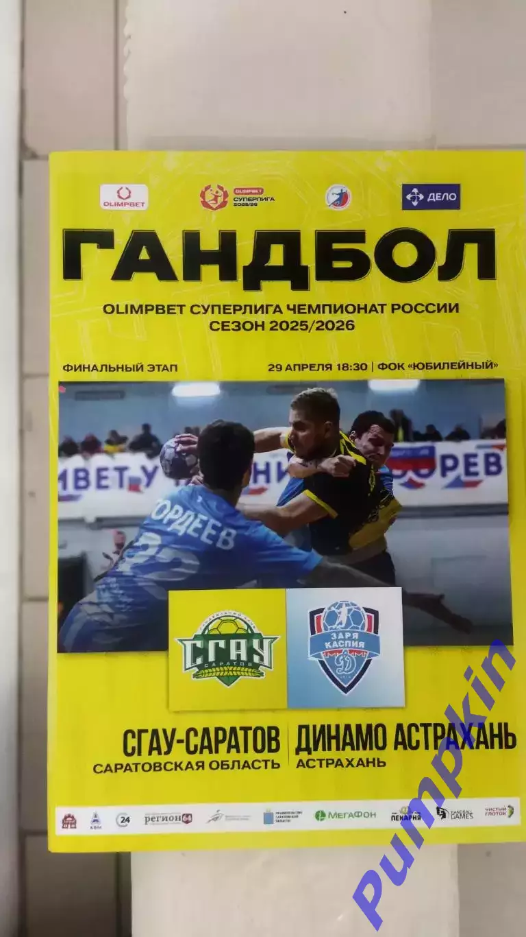 Гандбол. Суперлига.СГАУ-Саратов (Саратов) - ДИНАМО (Астрахань) 29.04.2026