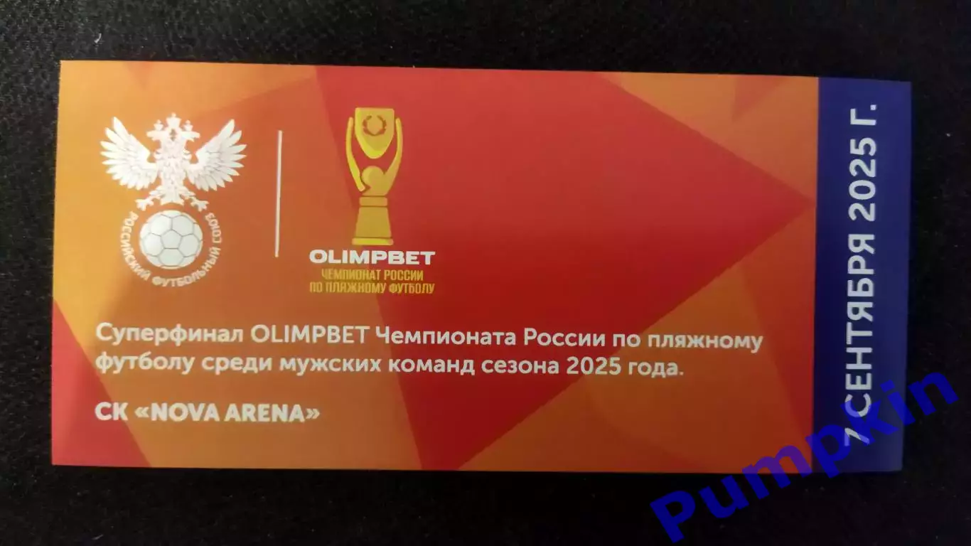Билет Пляжный футбол. Чемпионат России Мужчины Санкт-Петербург. 7 сентября 2025