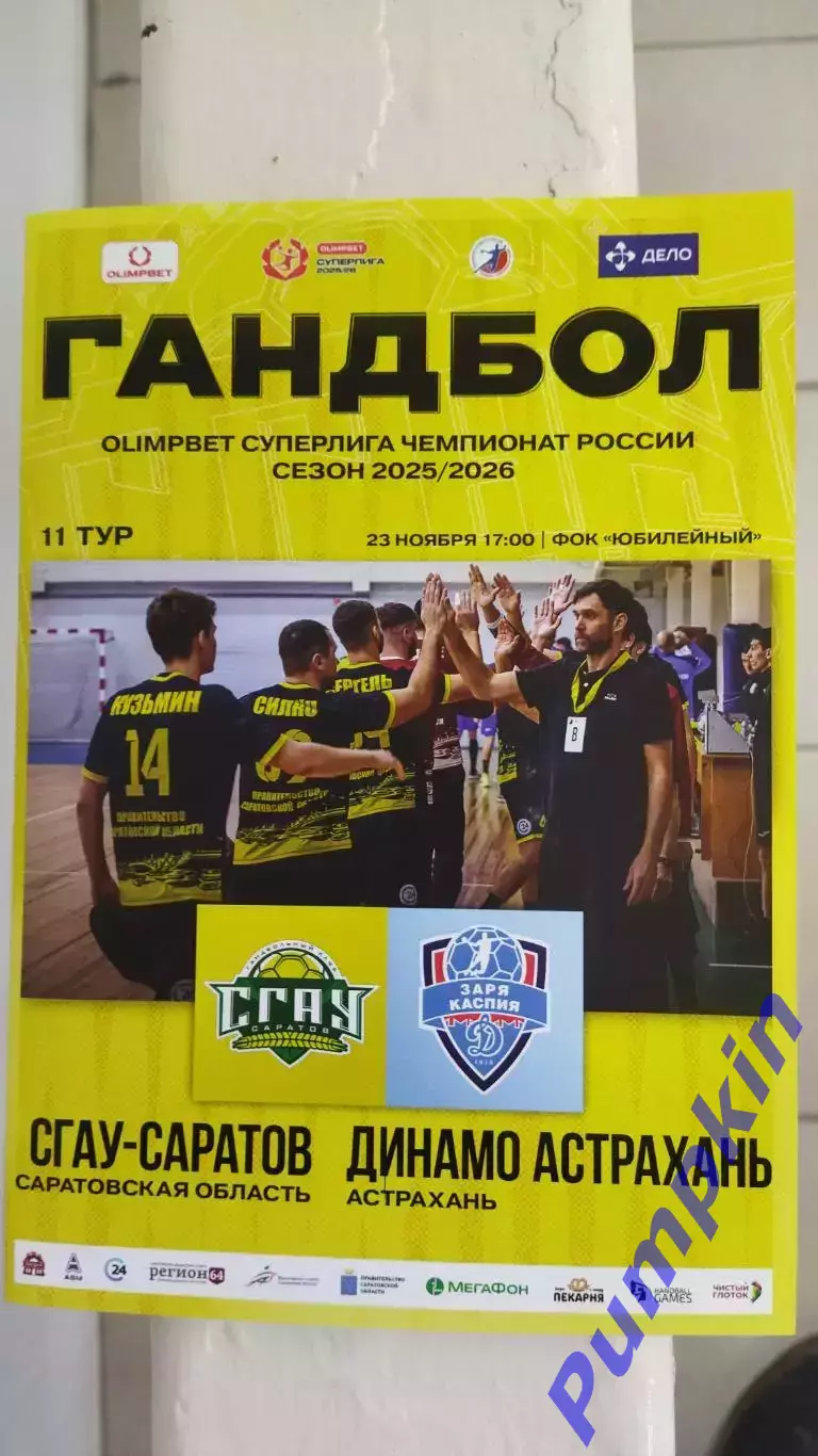 Гандбол. Суперлига.СГАУ-Саратов (Саратов) - ДИНАМО (Астрахань) 23.11.2025