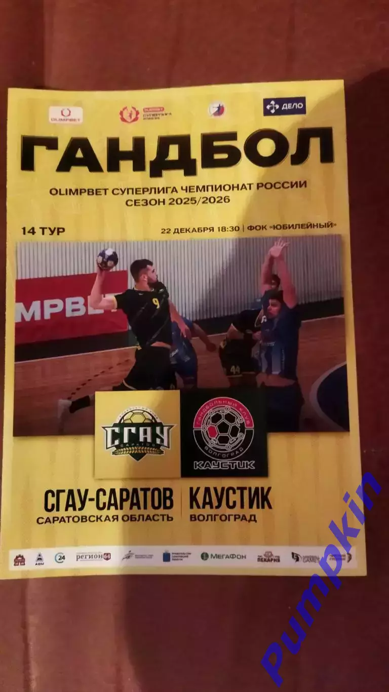 Гандбол. Суперлига. СГАУ-Саратов (Саратов) - КАУСТИК (Волгоград) 22.12.2025