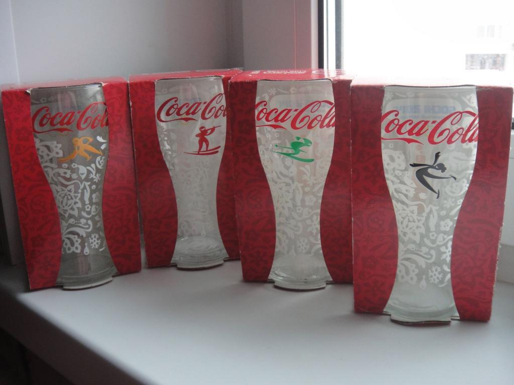Набор бокалов Coca-Cola Олимпиада 2014 SOCHI , 5 штук, новые