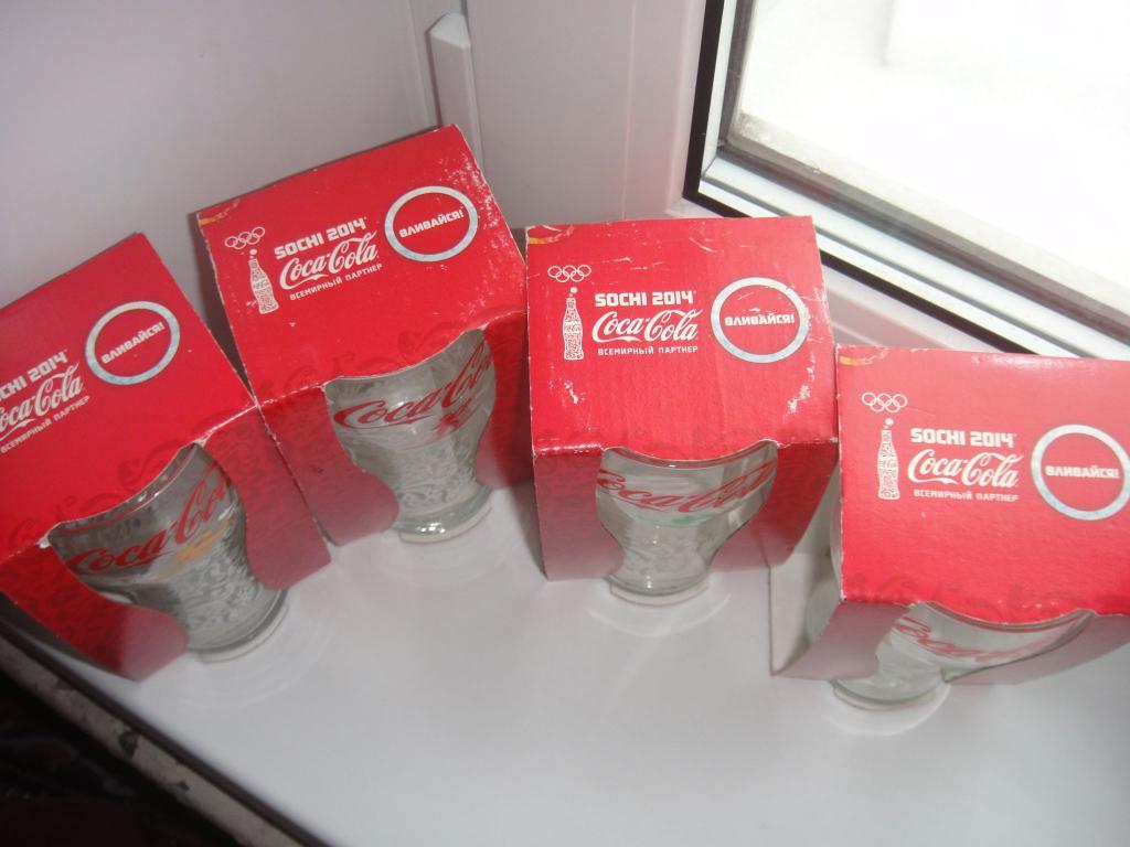 Набор бокалов Coca-Cola Олимпиада 2014 SOCHI , 5 штук, новые 1