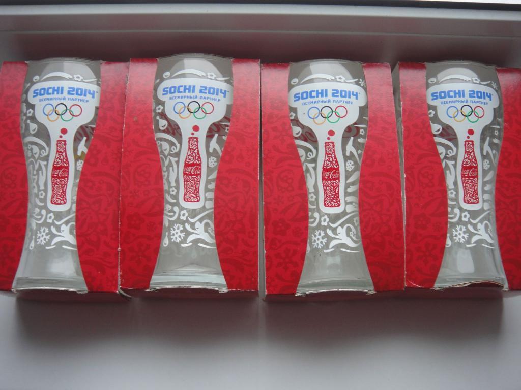Набор бокалов Coca-Cola Олимпиада 2014 SOCHI , 5 штук, новые 3
