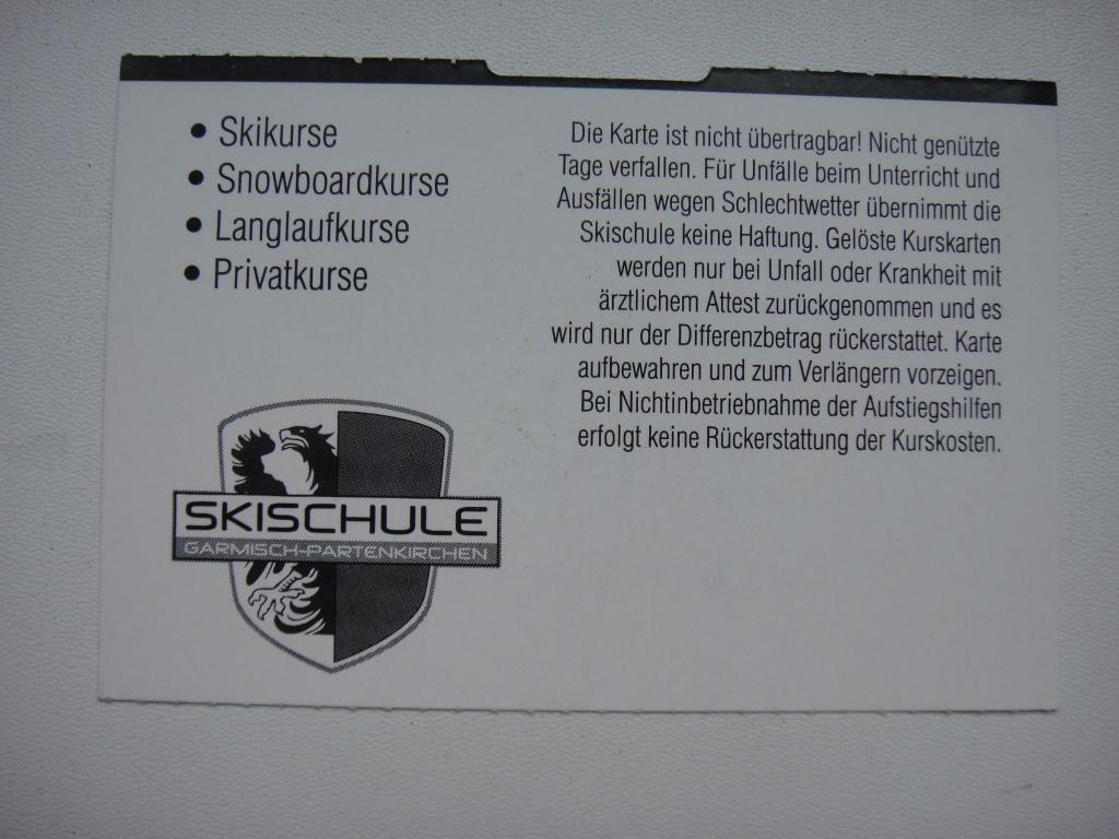 Билет Горнолыжный спортGarmisch-Partenkirchen (Гармишпартенкирхен) 2010 г 1