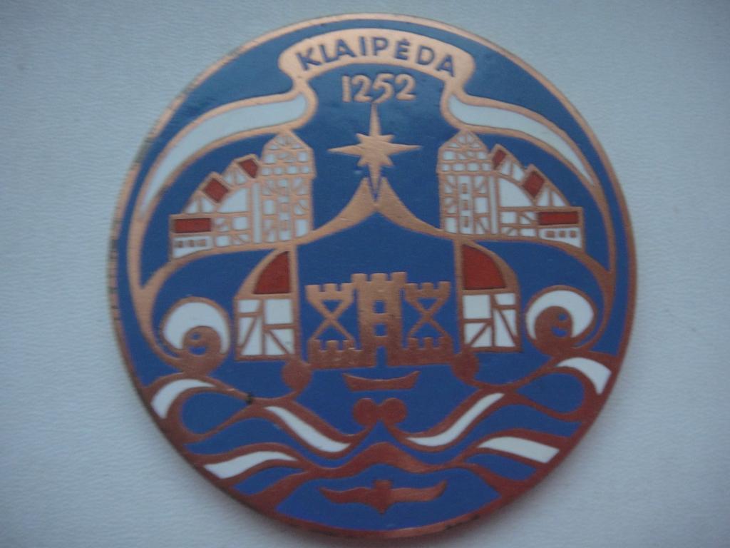 Настольная медаль КЛАЙПЕДА (KLAIPEDA) 1252, с одной стороны цветная, редкая