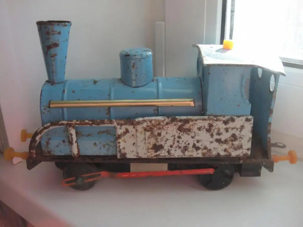 Паровоз СССР, заводной, жесть, клеймо 2