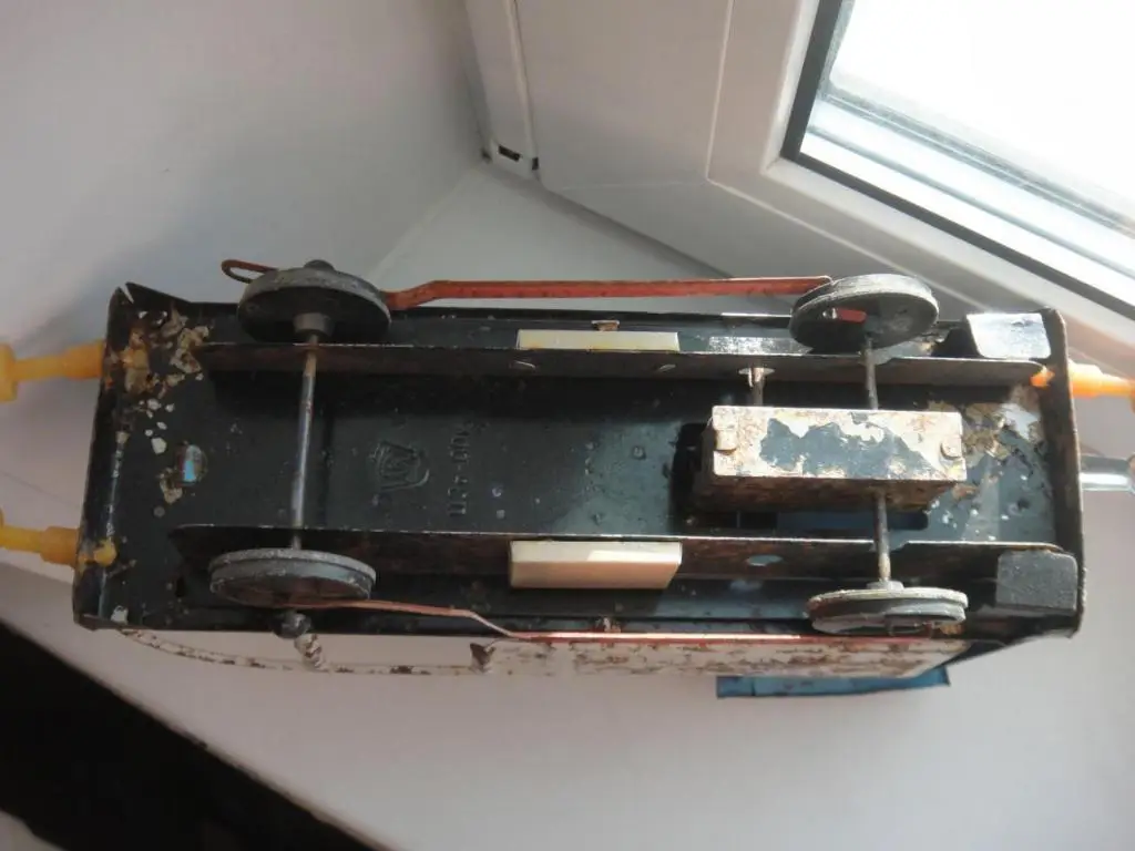 Паровоз СССР, заводной, жесть, клеймо 6